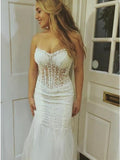 sweetheart mermaid tulle long prom dress with appliques