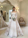 modest lace bridal gown off the shoulder long sleeves wedding dress