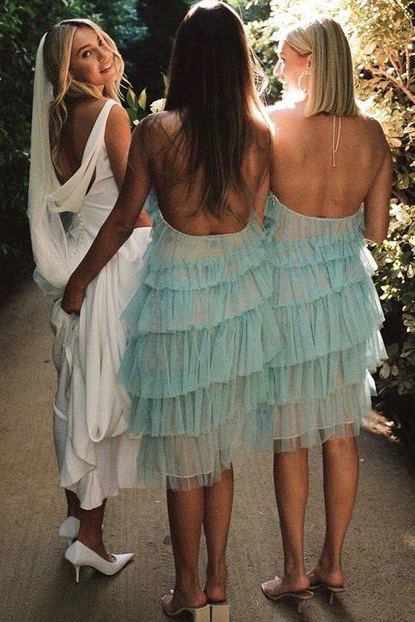 new halter short bridesmaid dresses layered tulle bridesmaid dresses