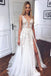 new v neck a line tulle wedding dresses beach bridal gown with appliques