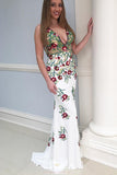 mermaid backless prom dress with appliques backless evening gown