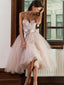 Strapless Short Prom Dress A-line Sleeveless Pearl Pink Party Dress MP1062