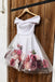 white off shoulder short prom homecoming dress with 3d florals