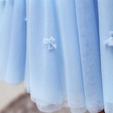 handmade bow light blue homecoming dress tulle graduation dress