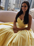 Simple Sweetheart Yellow Prom Dresses, A-line Long Formal Dress MG239