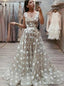A Line Square Long Prom Dress With Appliques, Straps Formal Evening Dress MG279