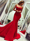 Red mermaid prom dress sweetheart sexy long evening dress mg287