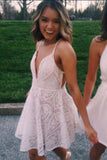 A-Line Spaghetti Strap Short Graduation Prom Dress, Homecoming Party Dress P321