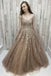 princess off shoulder champagne lace tulle long prom dress