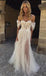 off shoulder lace appliques tulle beach wedding dresses a line bridal dress