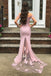 off shoulder mermaid floral lace prom dress off shoulder pink bridesmaid dresses