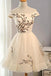 off the shoulder a line short tulle homecoming dress with appliques
