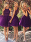 Purple Short Prom Dress A-Line Tulle Beading Homecoming Dress MP1082