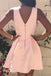 simple v neck pink short prom dress pink v neck homecoming dress