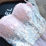 pink mini sweet 16 dress cute sequins short prom graduation gown gm280
