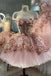 princess sweetheart homecoming dresses with sequin 3d flowers pink sweet 16 dresses