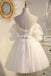 princess tulle lace short prom dress puffy sleeves homecoming dress