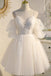 princess tulle lace short prom dress puffy sleeves homecoming dress