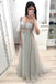 princess long prom dress with half sleeves v neck beaded party gown