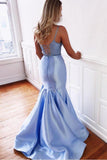 princess mermaid baby blue long prom dress two piece graduation dress mp739
