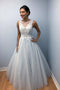 Princess Illusion Tulle Wedding Dress with Lace Appliques PW225