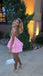sparkly pink short homecoming dress blackess sequins party dresses