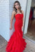 red mermaid sweetheart long prom dresses beautiful long formal gown