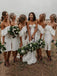 ruffles off shoulder short bridesmaid dresses satin party dress for wedding