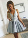 homecoming dress with appliques v neck pleated satin prom dress