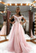 see through mesh pink long prom dress off shoulder quinceanera dresses