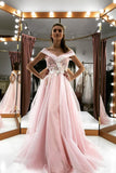 see through mesh pink long prom dress off shoulder quinceanera dresses mp807