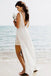 elegant sheath overskirt backless flowy beach wedding dress