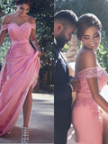 elegant long prom dress sheath off shoulder lace evening dress