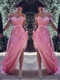 elegant long prom dress sheath off shoulder lace evening dress