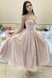 Shiny Tulle Long Prom Dresses, Strap A-line Tulle Formal Gown GM392