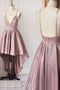 Simple High Low Pink Homecoming Dress, Backless Short Prom Dress GM464