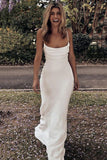 Simple Spaghetti Straps Beach Wedding Dresses Sleeveless Bridal Gown PW479