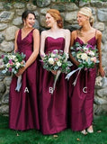simple burgundy long bridesmaid dresses styles long wedding party dresses pb161