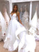 a line simple wedding dress backless bridal gown with deep v neck