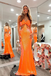 sparkly sweetheart mermaid cut out orange sequins prom dresses