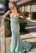 sparkly mermaid mint green sequins long prom dress backless evening gown