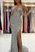sparkly v neck mermaid silver prom dresses spaghetti strap evening dress