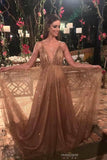 sparkly long prom dress spaghetti v neck backless sequin evening gown