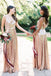 sparkly spaghetti straps cowl cross back rose gold sequin bridesmaid dresses