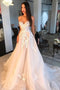 A-line Sweetheart Sleeveless Tulle Wedding Dress With Applique PW262