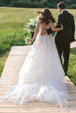 stunning a line beach wedding dress lace appliqued boho bridal gown