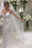 stunning sequined wedding dresses sparkly mermaid bridal gowns