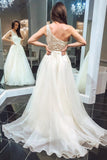 stunning beading ivory tulle one shoulder prom wedding dress mp732