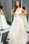 Stunning Beading Ivory Tulle One Shoulder Prom Formal Dress MP732