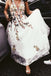 stunning long floral lace prom dress a line v neck wedding dress